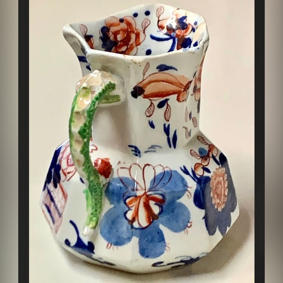 Gaudy Welsh Dragon Handle Impressed Makers Mark Mason Style Jug Urn Variant - Picture 5 of 10